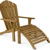 Adirondack teakstol | Loungestol i massiv teak med pall | Ornö