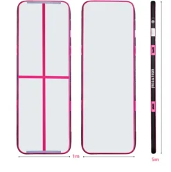 AirTrack | Luftvoltbana | Smidig montering och förvaring | 5x1 m | Rosa