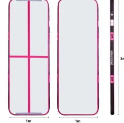 AirTrack | Luftvoltbana | Smidig montering och förvaring | 3x1m | Rosa