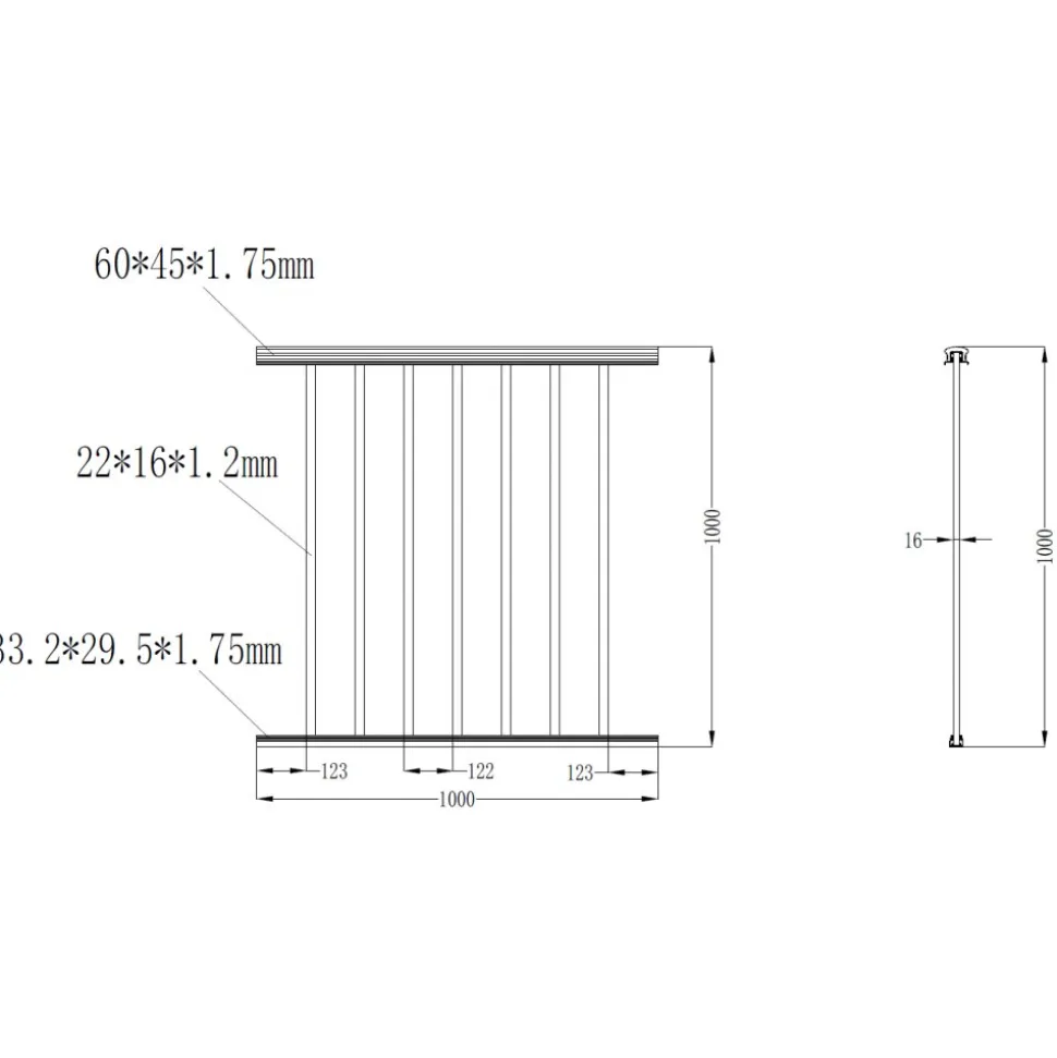 Altanstaket 100x100 cm | Pulverlackerad och robust design | Passar till Aurelius/Linius