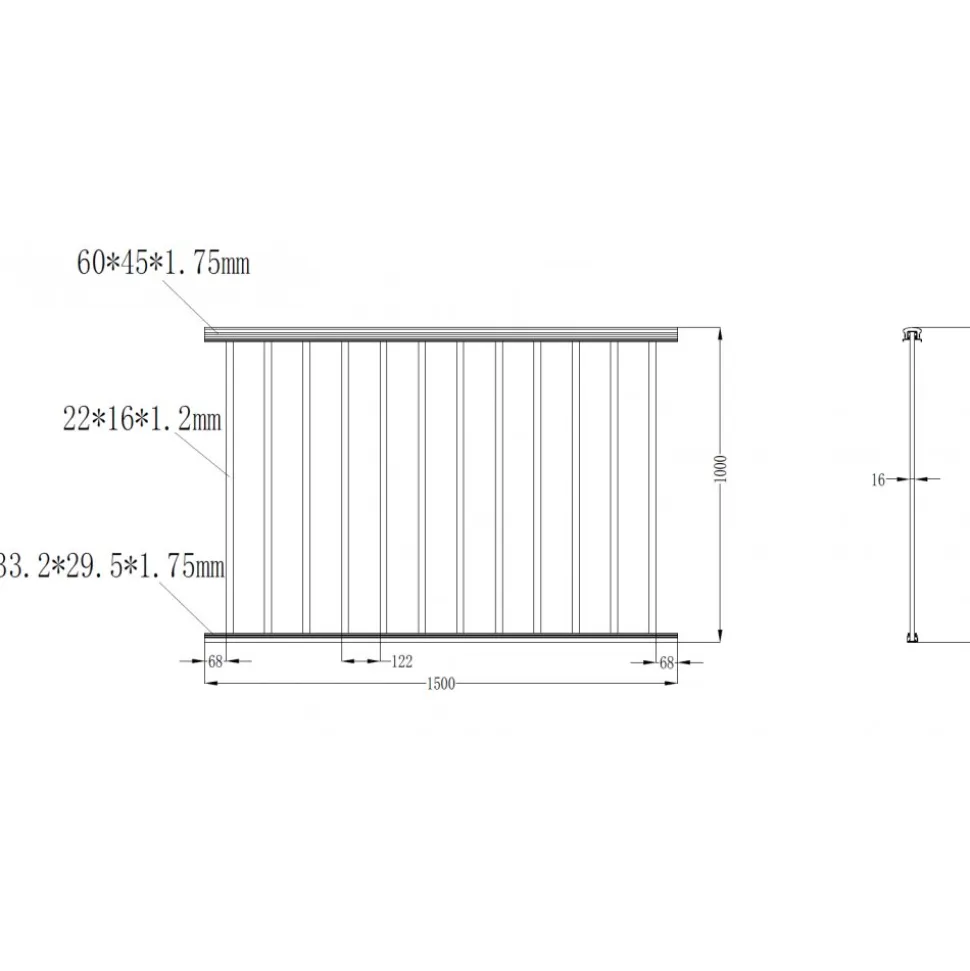 Altanstaket 150x100 cm | Pulverlackerad och robust design | Passar till Aurelius/Linius