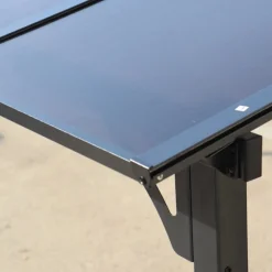 Altantak 3×3 m | Väggmonterat tak i stål/aluminium med polykarbonat | Grå