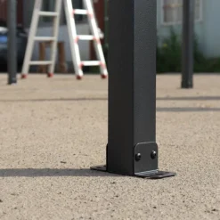 Altantak 3×3 m | Väggmonterat tak i stål/aluminium med polykarbonat | Grå