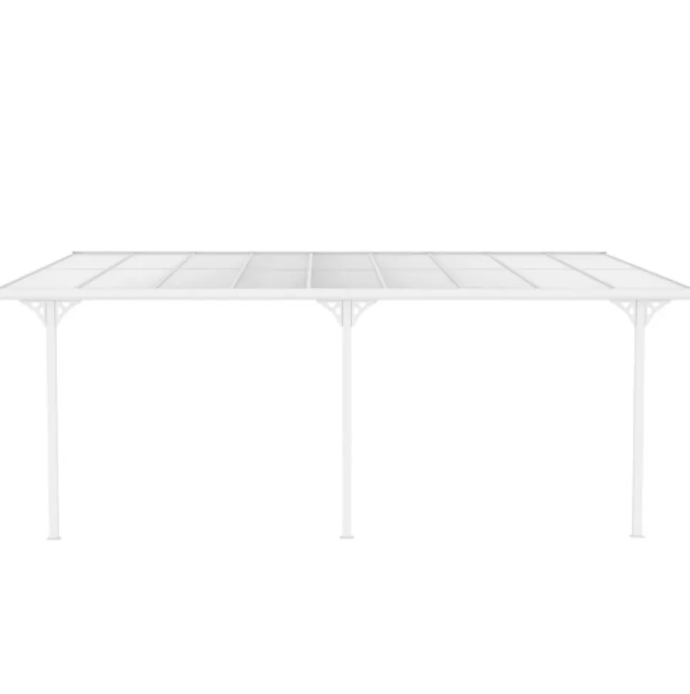Altantak 5,6x2,5 m | Aluminiumram med UV-skyddad kanalplast | Vit