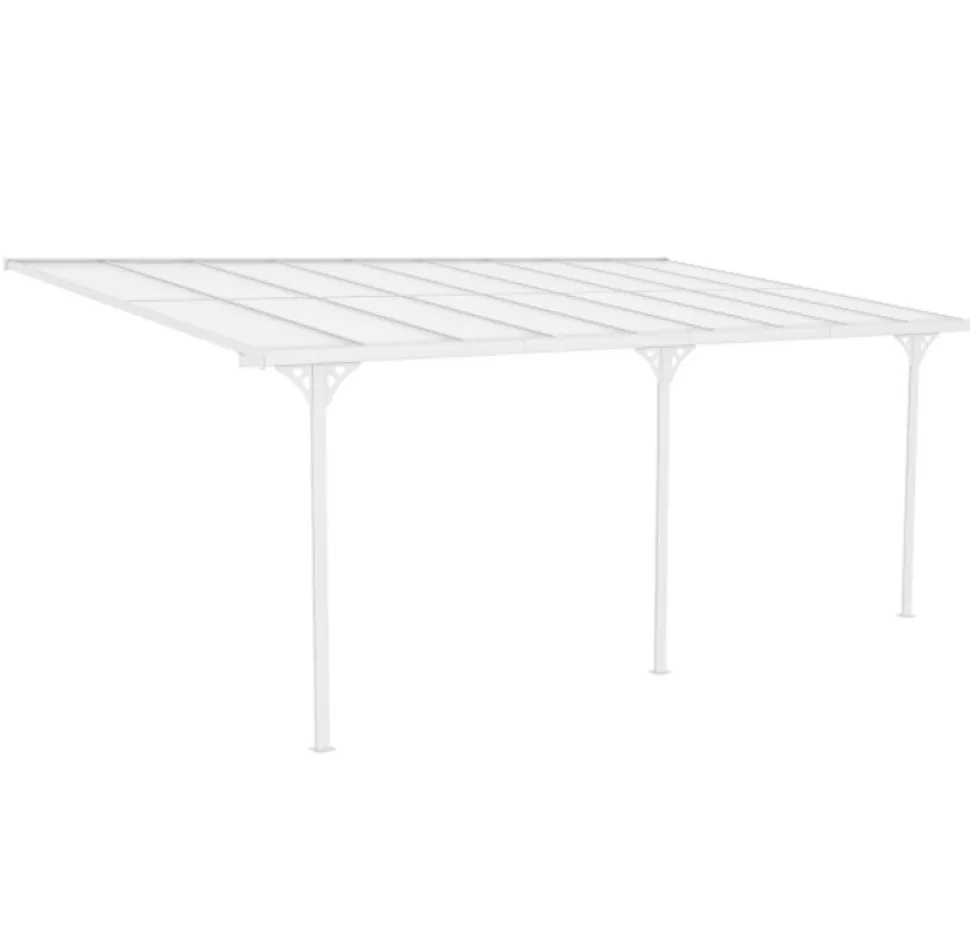 Altantak 5,6x2,5 m | Aluminiumram med UV-skyddad kanalplast | Vit