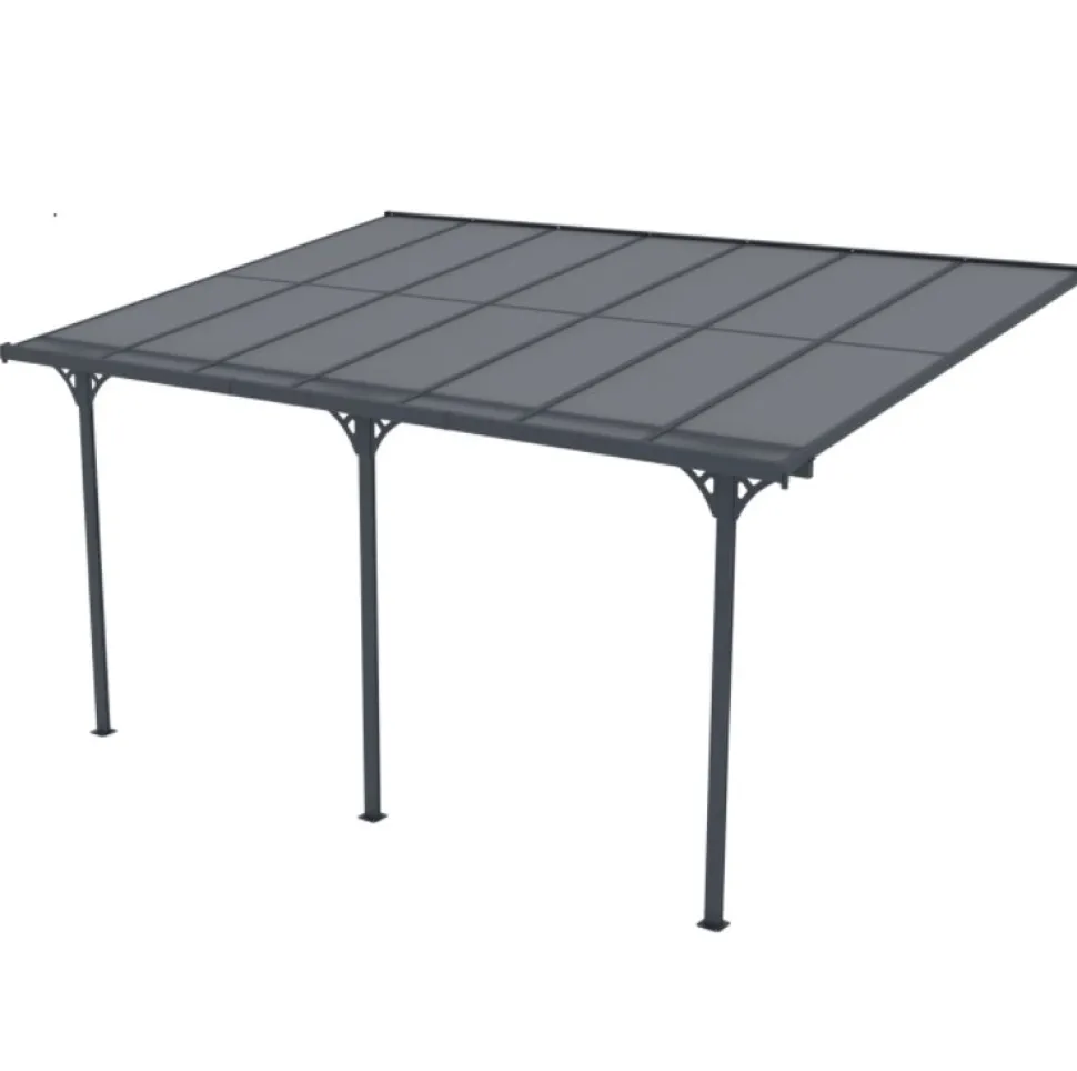 Altantak 4,3x3 m | Kanalplast / Aluminium | Extra hög | Grå