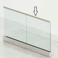 Aluminiumräcke för stolpfritt glasräcke | 51 mm Rund Tub | Passar till modellen Julius