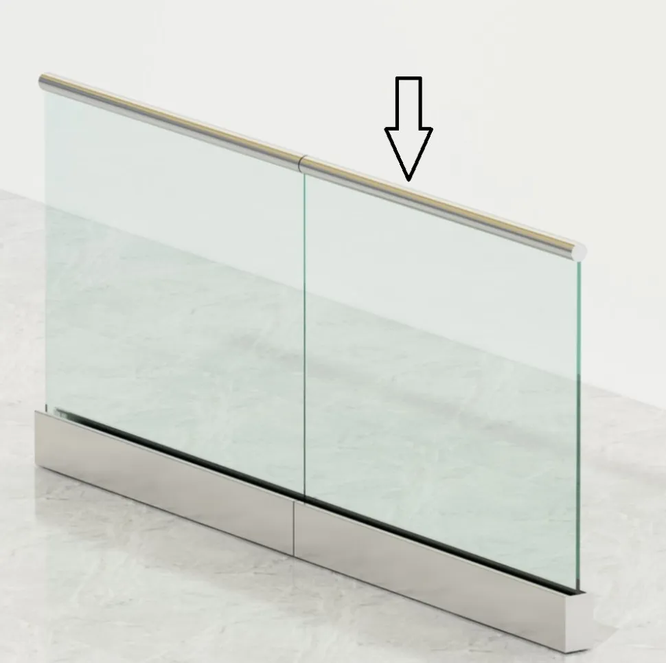 Aluminiumräcke för stolpfritt glasräcke | 51 mm Rund Tub | Passar till modellen Julius