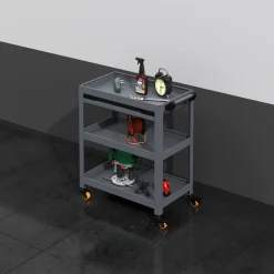 Arbetsvagn med pegboard |3 hyllplan | kompakt design