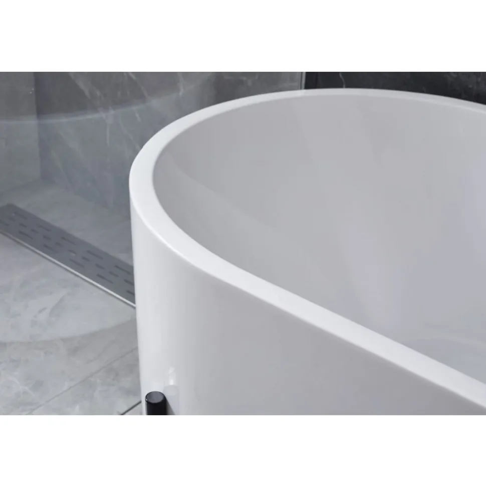 Badkar | 170x75 cm | Svarta fötter | Modern design