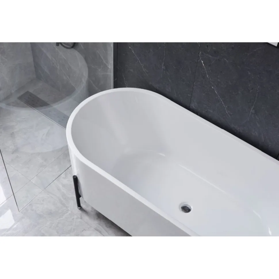 Badkar | 170x75 cm | Svarta fötter | Modern design
