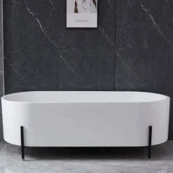 Badkar | 170x75 cm | Svarta fötter | Modern design