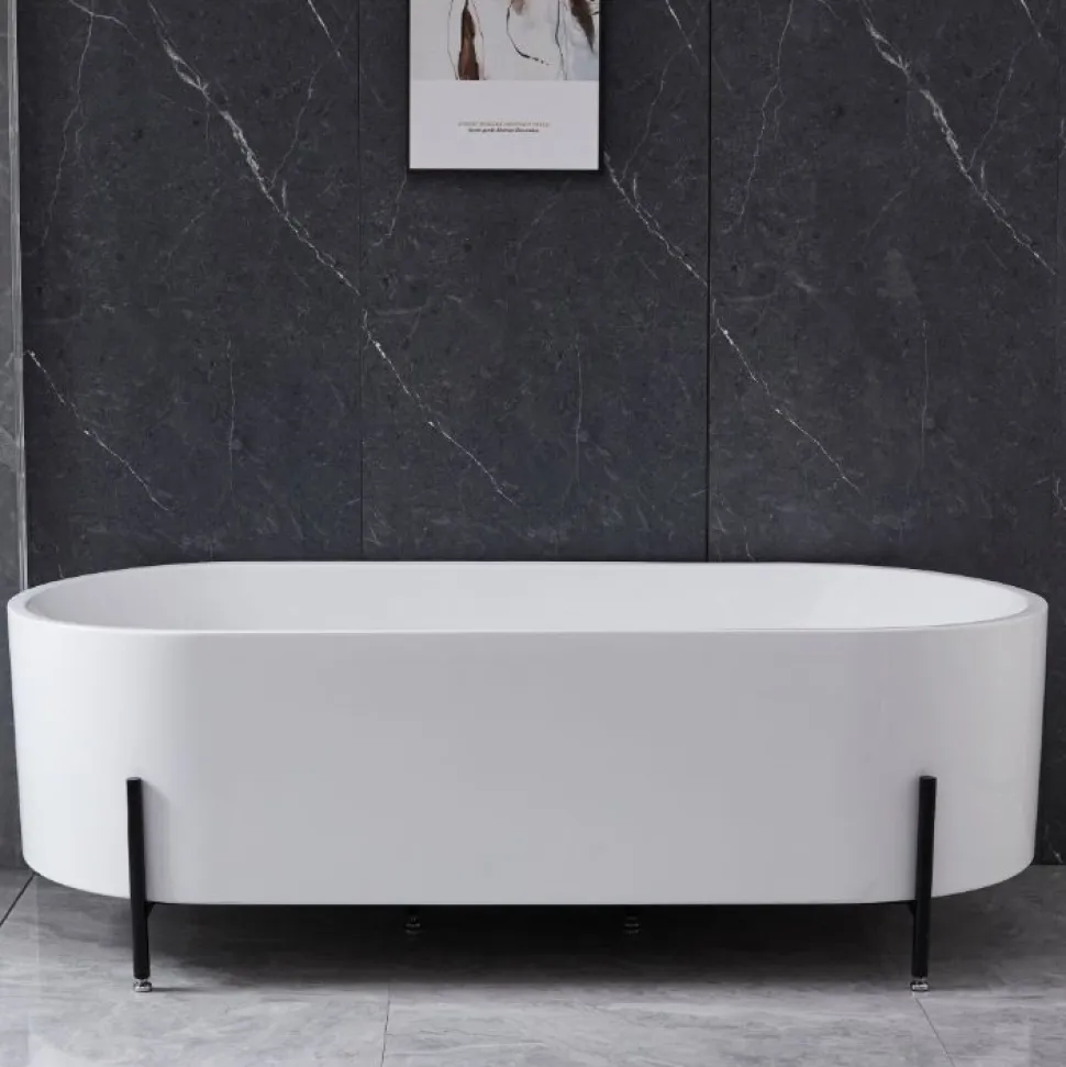 Badkar | 170x75 cm | Svarta fötter | Modern design