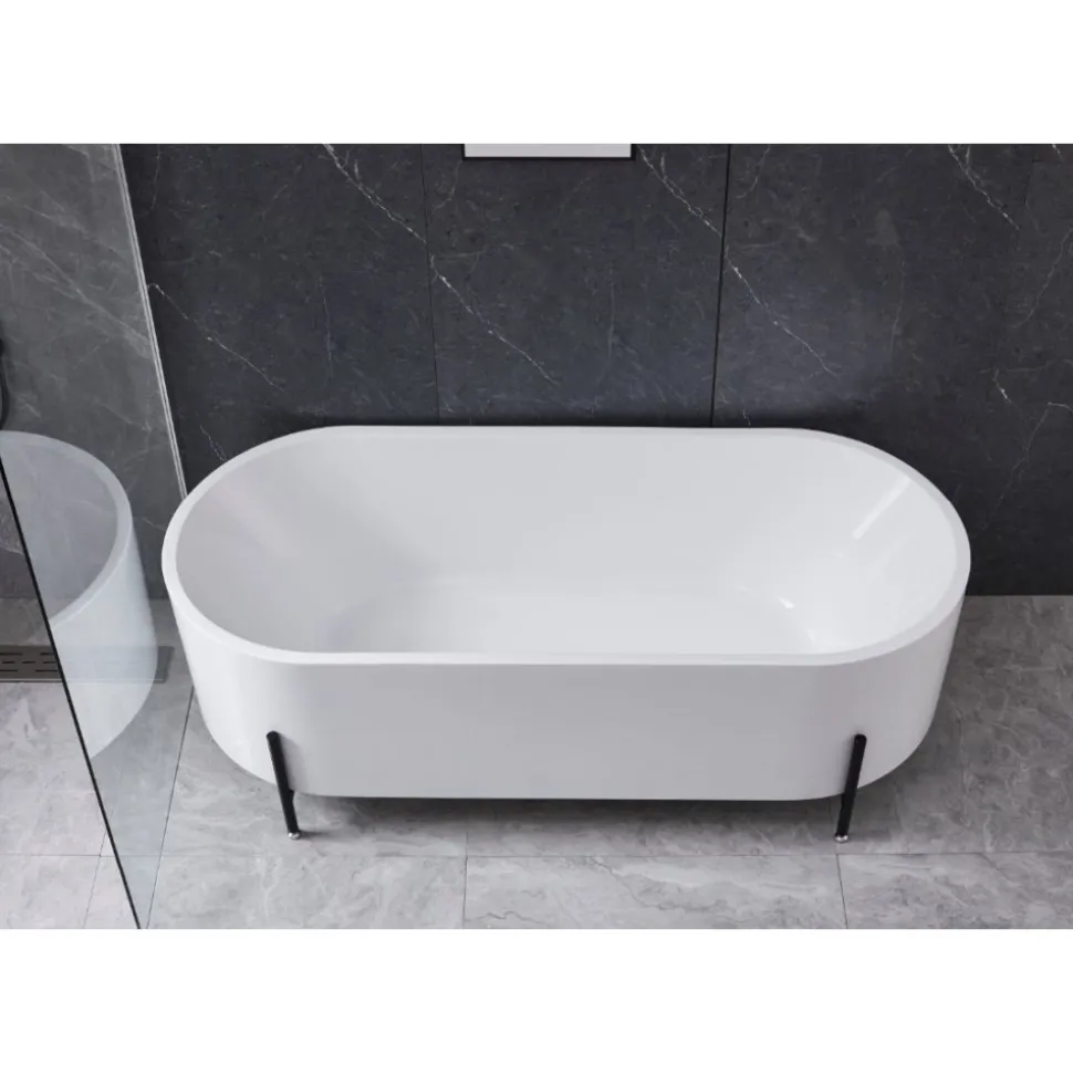 Badkar | 170x75 cm | Svarta fötter | Modern design