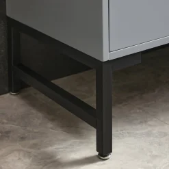 Badrumsmöbel 80cm | Svart glasbänkskiva | LED-spegel | Cavum