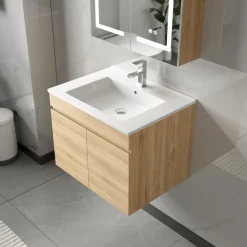Badrumspaket 60 cm | LED-spegel med skåp | MDF | Nina