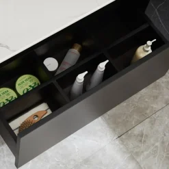 Badrumspaket 150cm | Marmorerad bänkskiva | LED-spegel