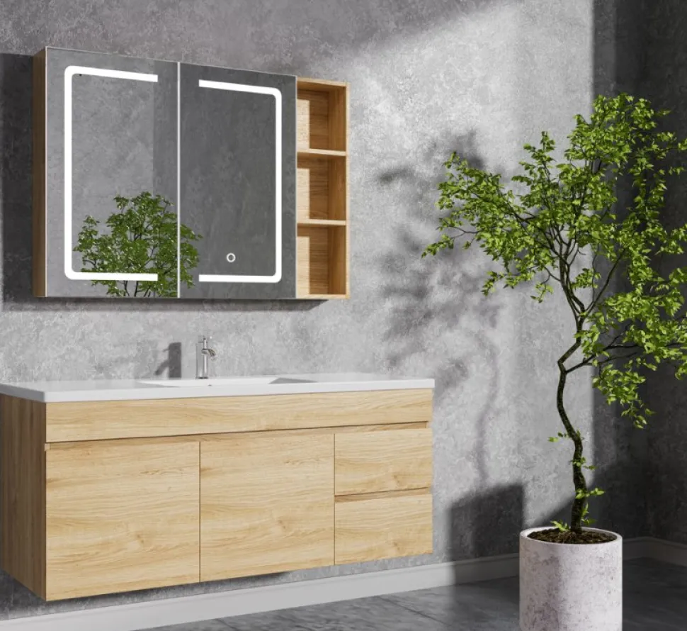 Badrumspaket | Kommod 120cm | LED-spegelskåp | Venedig
