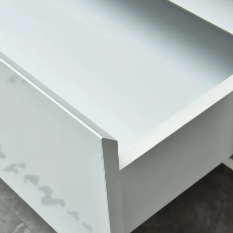 Badrumspaket | Kommod 120 cm med dubbelhandfat | LED-spegel | Blank vit