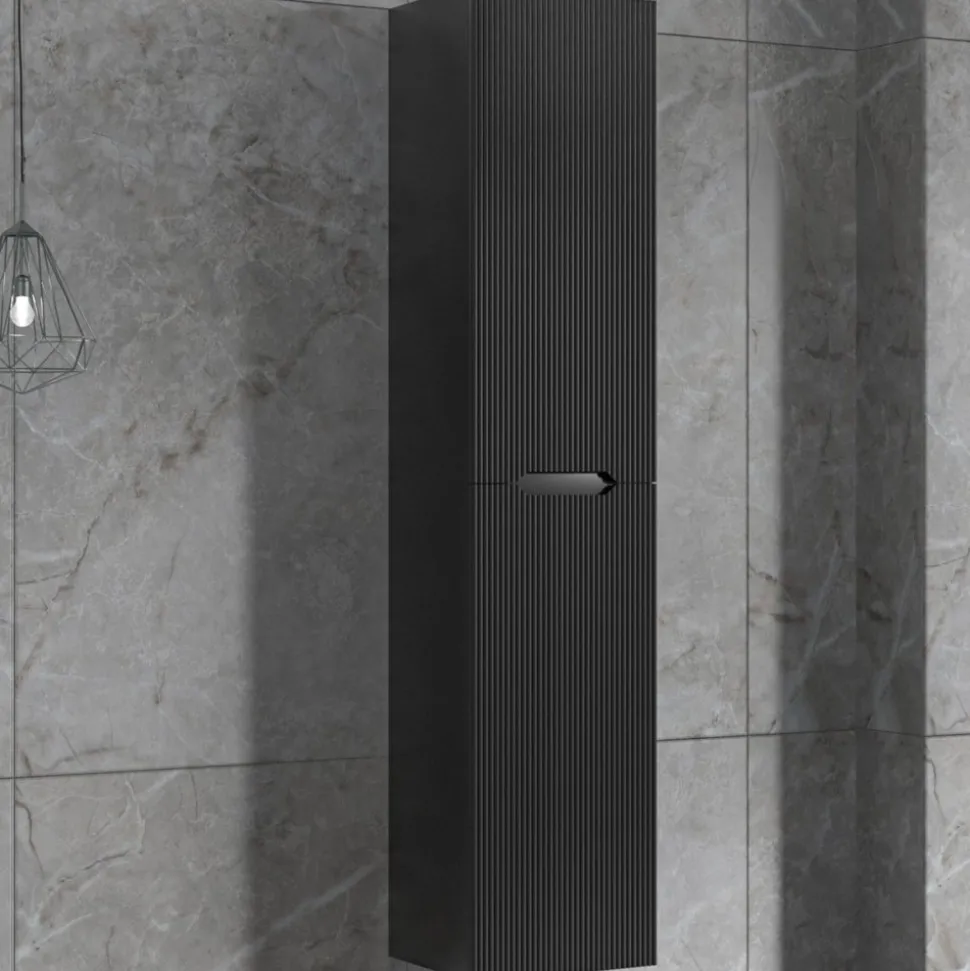 Badrumspaket | Kommod 101cm | Rund LED-spegel | Tuba