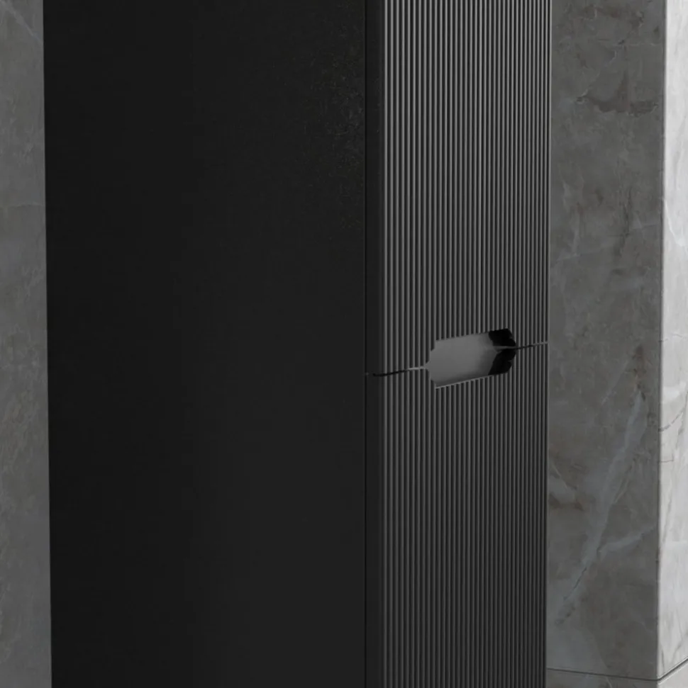 Badrumspaket | Kommod 101cm | Rund LED-spegel | Tuba