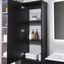 Badrumspaket | Kommod & sidoskåp i tålig MDF | LED-spegel