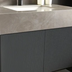 Badrumspaket | Tålig sintrad sten | LED-spegel | Cirrus Grey