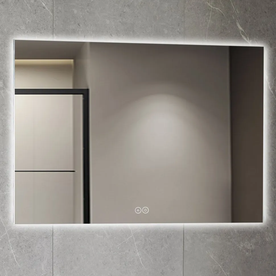 Badrumsspegel | LED-belysning | Anti-fog & touch-styrning | Rektangulär