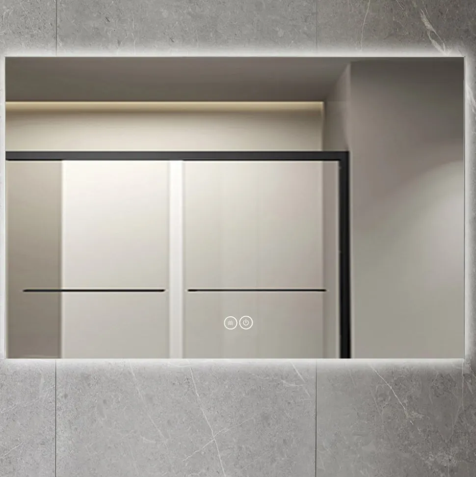 Badrumsspegel | LED-belysning | Anti-fog & touch-styrning | Rektangulär