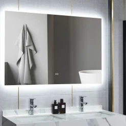 Badrumsspegel | LED-belysning och touch-styrd dimmer