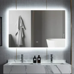 Badrumsspegel | LED-belysning och touch-styrd dimmer