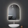 Badrumsspegel med LED-belysning | Dimmer och Anti-fog | Valvformad | ADRIENNE