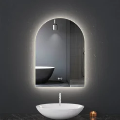Badrumsspegel med LED-belysning | Dimmer och Anti-fog | Valvformad | ADRIENNE
