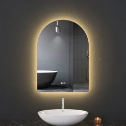 Badrumsspegel med LED-belysning | Dimmer och Anti-fog | Valvformad | ADRIENNE