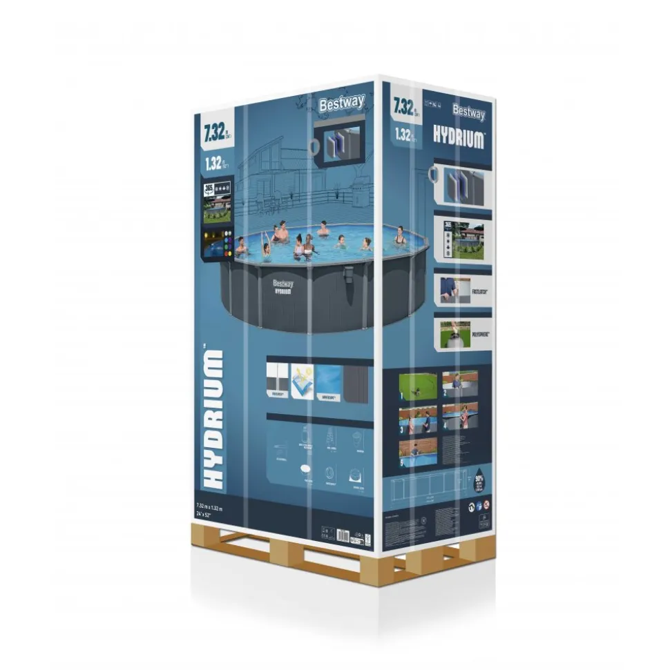 Bestway Hydrium pool ovan mark Ø7,32 m 132 cm djup | Stålpool (561RP)