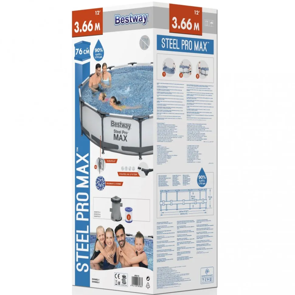 Bestway pool ovan mark Ø3,66m - 76cm djup | Steel Pro MAX (56416)