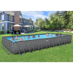 Bestway pool ovan mark 9,56x4,88m  132cm djup | APX 365 Rektangulär Stålpool (561KJ)