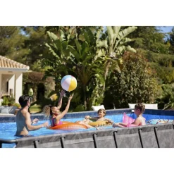 Bestway pool ovan mark 7,32 x 3,66 m  132 cm djup | APX 365 Rektangulär Stålpool Set (561KG)