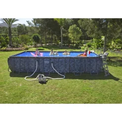 Bestway pool ovan mark 7,32 x 3,66 m  132 cm djup | APX 365 Rektangulär Stålpool Set (561KG)