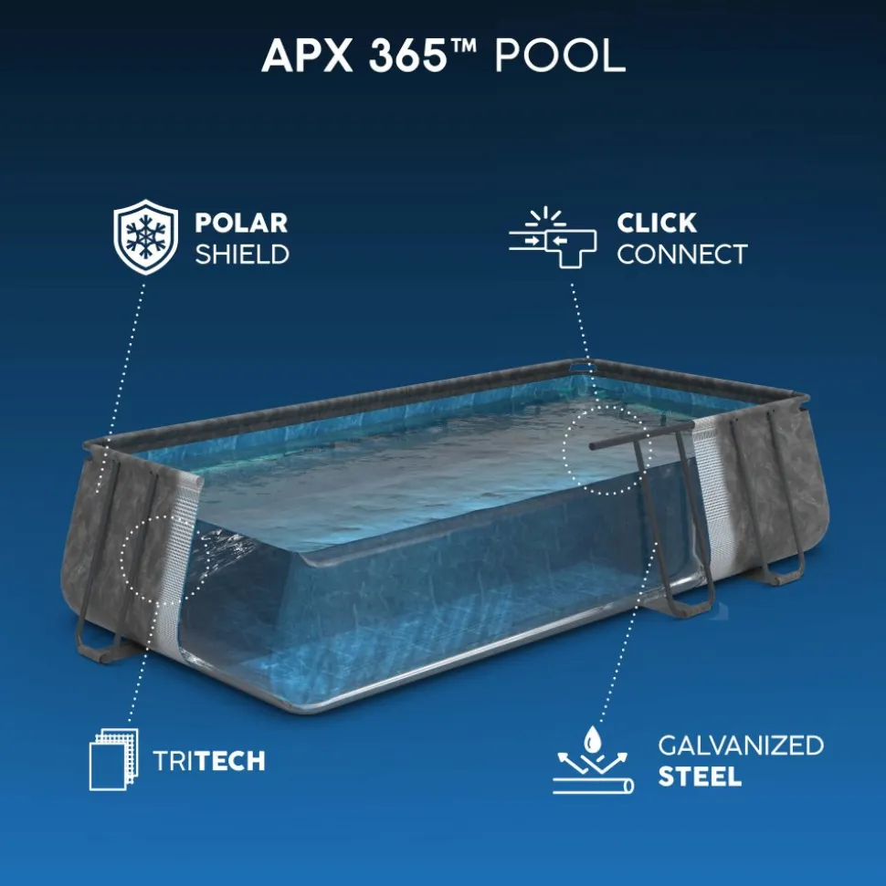 Bestway pool ovan mark 7,3x3,7m - 132cm djup | Power Steel APX 365 (561KG)