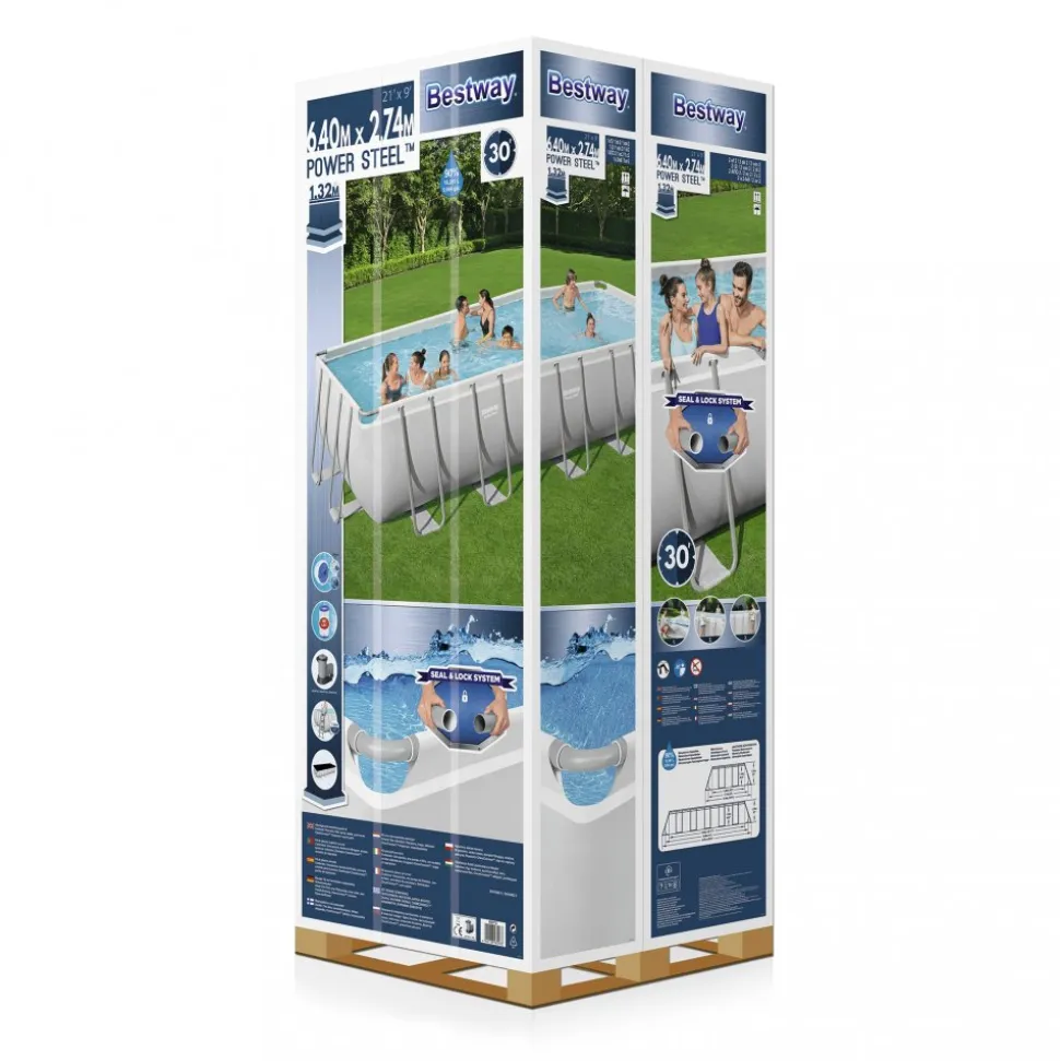 Bestway pool ovan mark 6,4x2,74m - 132cm djup | Power Steel (5611Z)