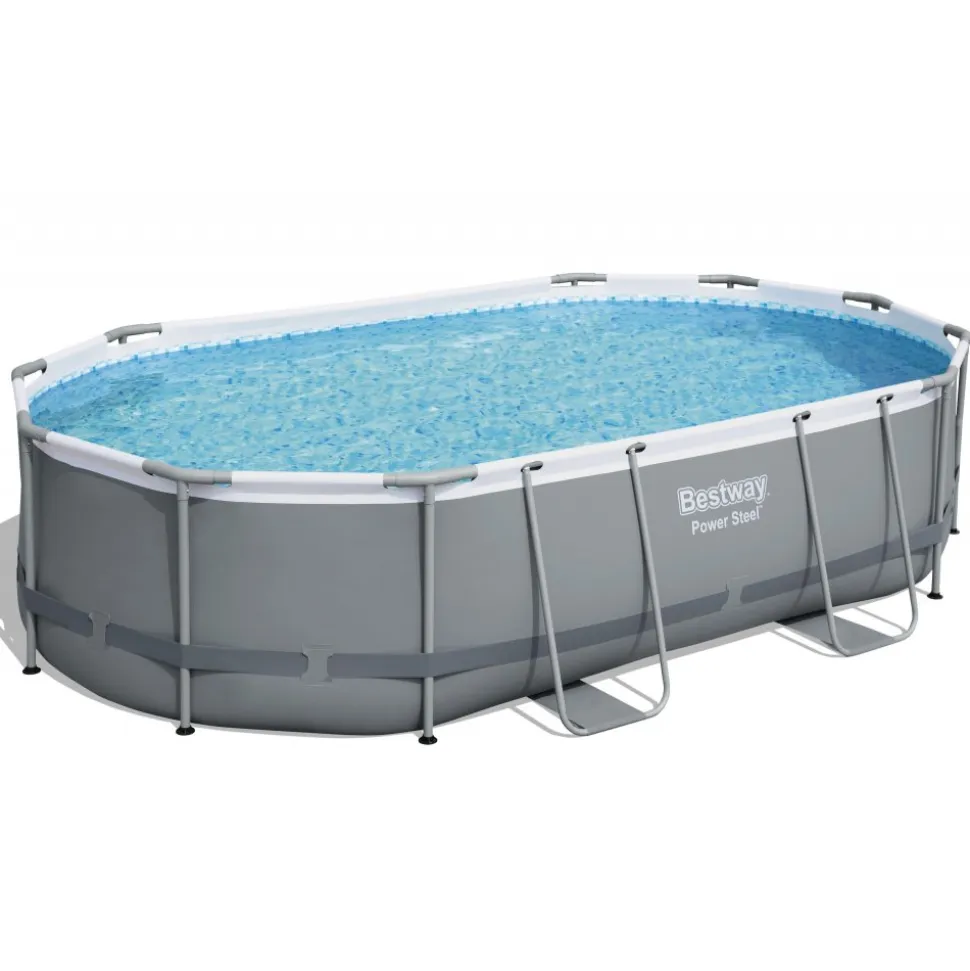 Bestway pool ovan mark 4,88x3,05m - 1m djup | Power Steel Oval (56448)