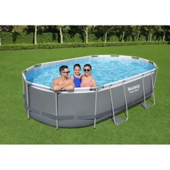 Bestway pool ovan mark 4,88x3,05m - 1m djup | Power Steel Oval (56448)