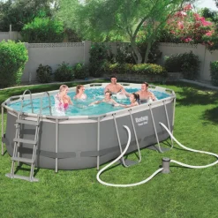 Bestway pool ovan mark 4,3x2,5m - 1m djup | Power Steel Oval (56620)
