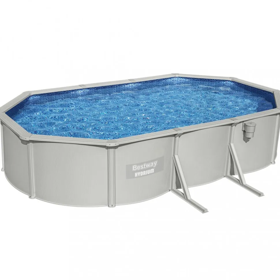 Bestway stålväggspool 6,1x3,6m - 1,2m djup | Hydrium Pool set (56369)