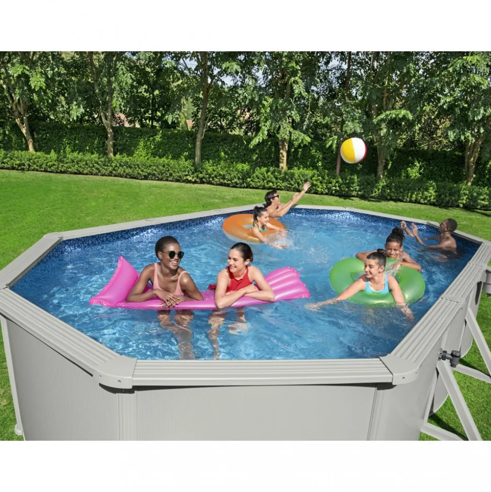 Bestway stålväggspool 6,1x3,6m - 1,2m djup | Hydrium Pool set (56369)