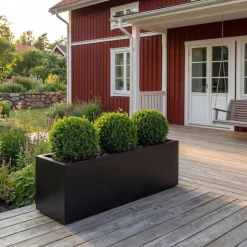 Blomlåda i stål | 80×40×60 cm | Svart