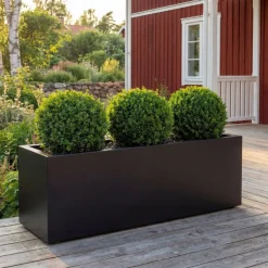 Blomlåda i stål | 80×40×60 cm | Svart