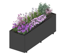 Blomlåda i stål | 120x40x60 cm | Svart | För utomhusbruk
