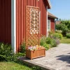 Blomlåda med spalje i trä | 60×30×180 cm | För klätterväxter | Brun
